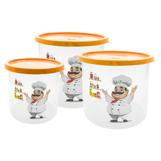 Juego de Tarro Cocina X3 Marcado Chef Color