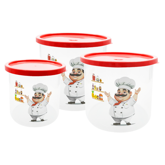 Juego de Tarro Cocina X3 Marcado Chef Color