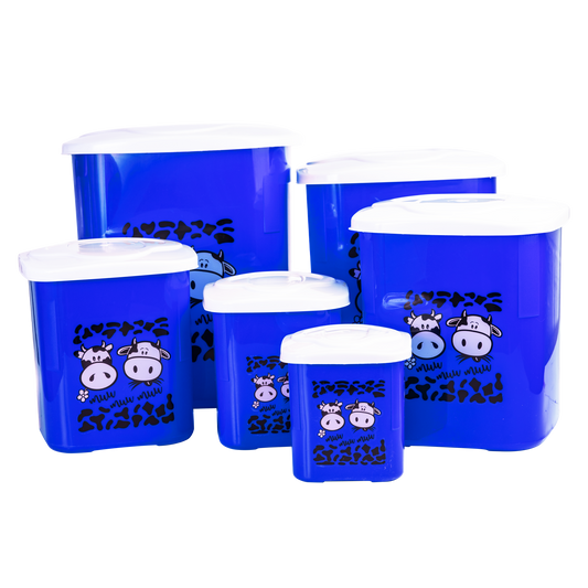 Juego de Tarro Semicuadrados X6 Marcado Vaca